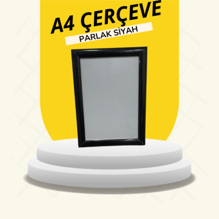 a4 çerçeve parlak siyah